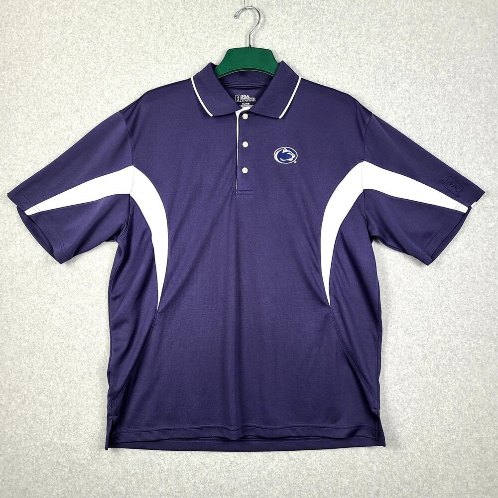 PGA Tour Penn State Nittany Lions Navy Blue Polo Shirt - Men's XL
